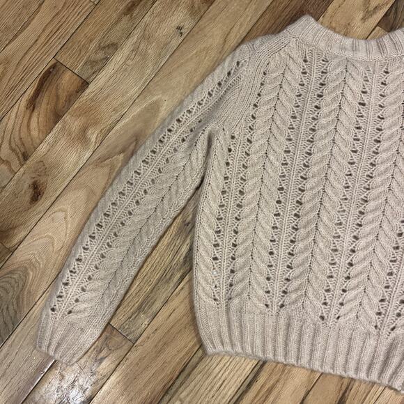 J Crew Point Sur Pointelle Cardigan Sweater Pink Size XXS Small Cable Knit - Picture 8 of 12